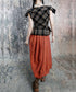 Red Stripe Balloon Skirt
