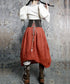 Red Stripe Balloon Skirt