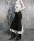 Pinstripe Lace Hem Skirt