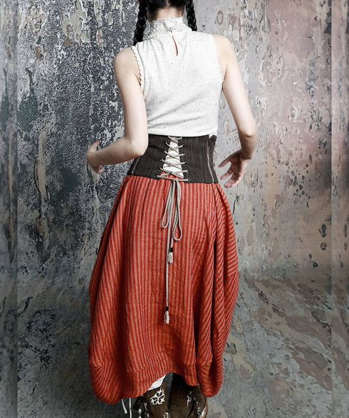 Red Stripe Balloon Skirt