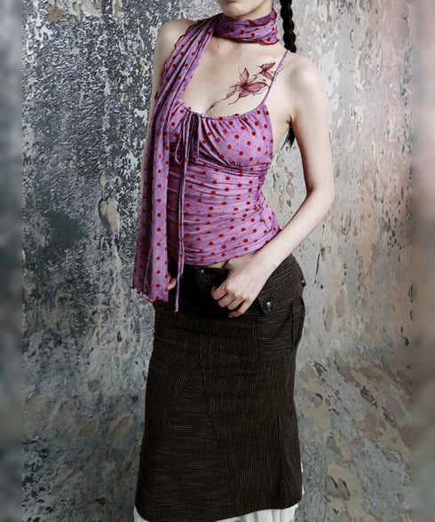 Slip Dot Gather Top