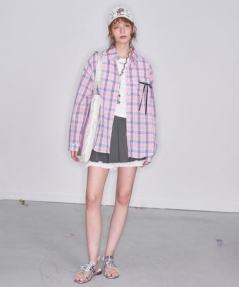 Ribbon Mist Pleat Skirt