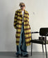 Brushed Check Long Coat