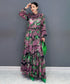 Abstract Print Tiered Long Dress