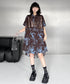 Sequin Deer Print Shirt Dress