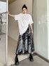 Abstract Mesh Flare Skirt