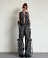 Plaid Vest Top & Cargo Wide Pants Series
