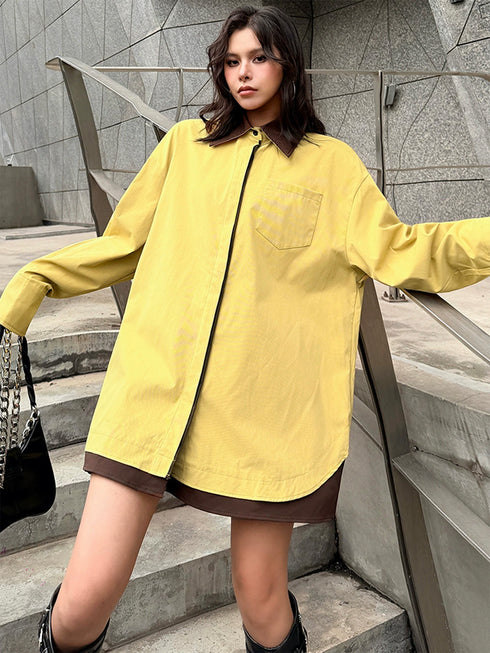 Layer Shift Collar Blouse