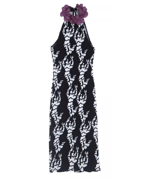 Three-dimensional Pleate-neck Dress