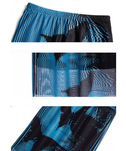 Butterfly Print Mesh Skirt