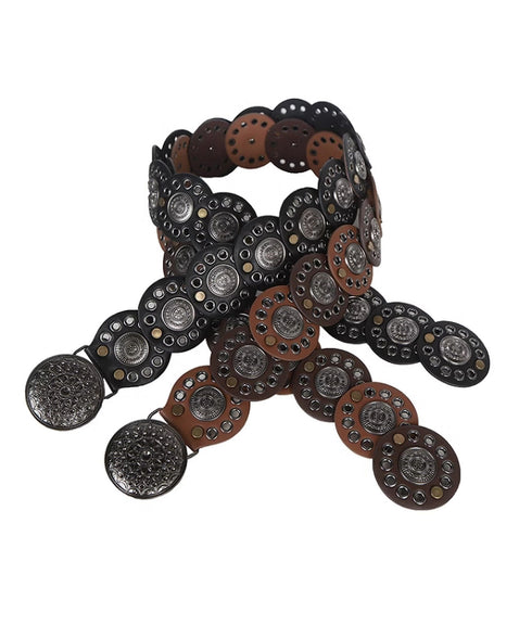 Rivet Disc Pin Buckle Belt