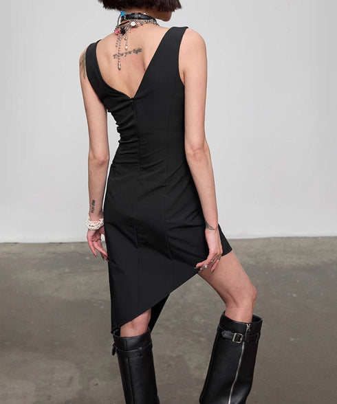 Diagonal Cut Dress