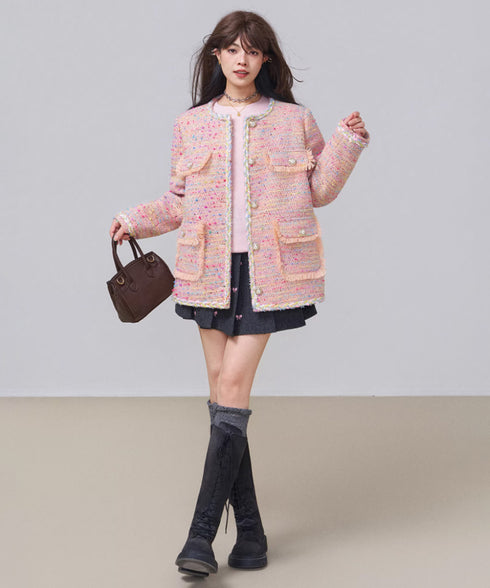 Check Draped Layer Skirt