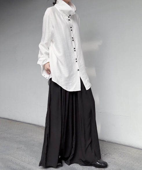 Column Button Long Blouse