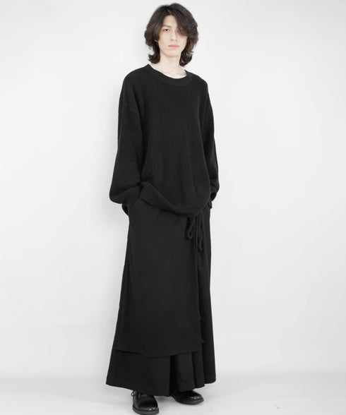 Layered Irregular Wide Pants