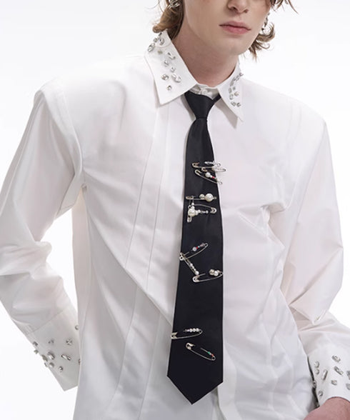Pearl Pin Lazy Tie