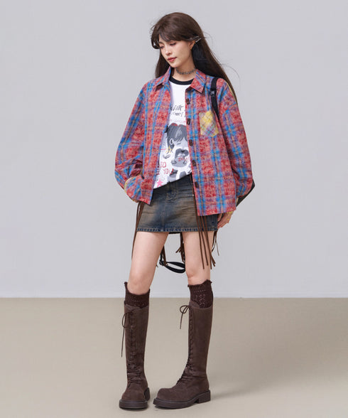 Vintage Check Contrast Shirt