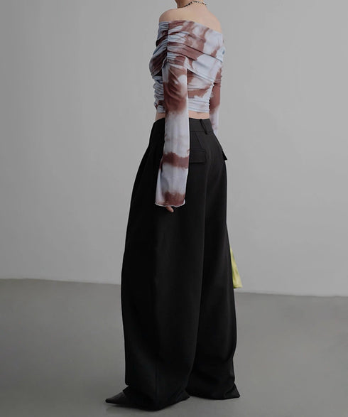 Front Tucked Wide Pants