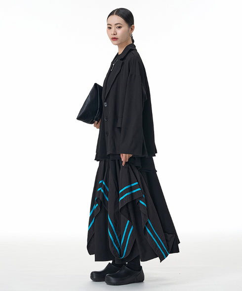 Tape Line Draped Volume Skirt