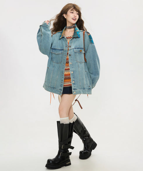 Vintage Patch Denim Jacket