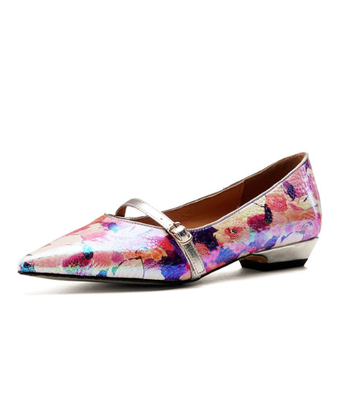 Floral Pointed Buckle Flat