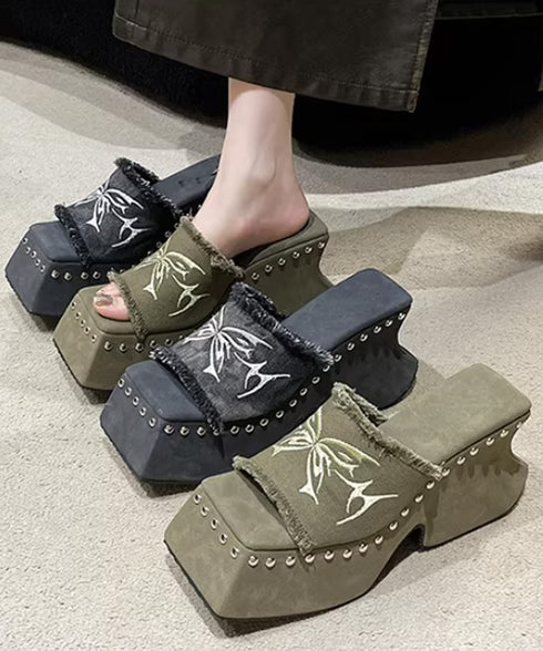 Tribal Stud Platform Sandals