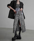 Vintage Check Slit Skirt