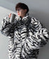 Snow Tiger Pattern Fur Coat