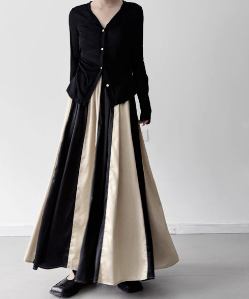 Glossy Block Maxi Skirt