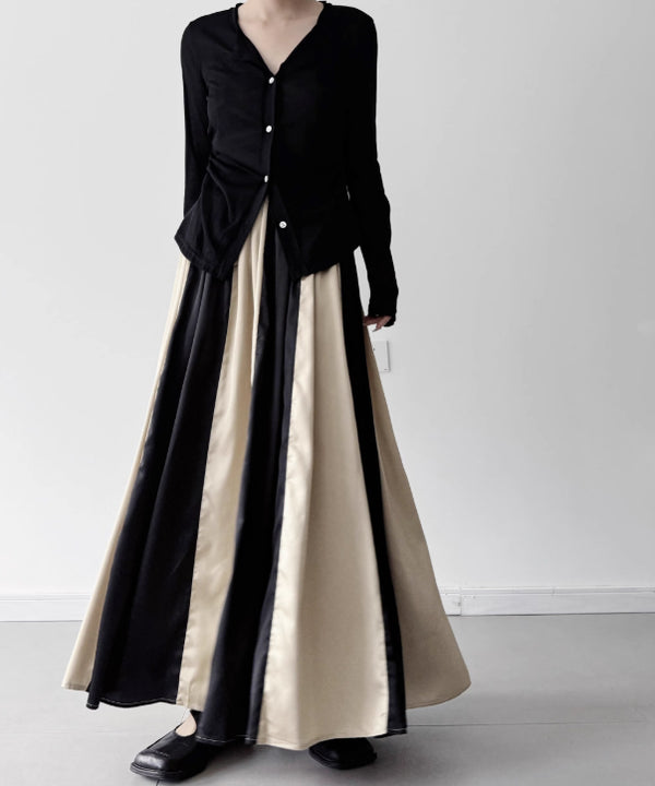 Glossy Block Maxi Skirt