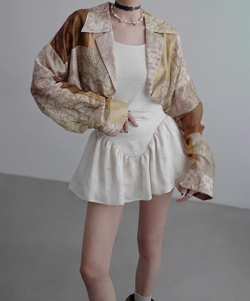 Baroque Patch Cropped Blouse