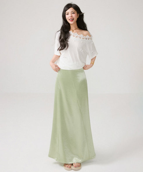 Lace Blossom Shoulder Tee