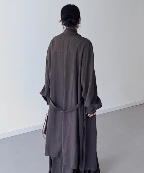 Drape Wrapped Long Coat