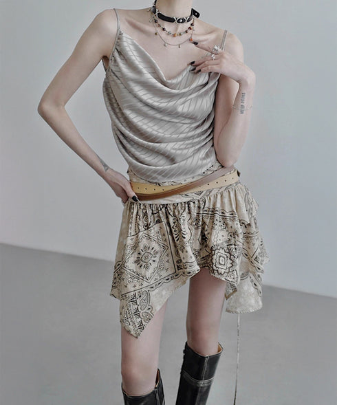 Draped Satin Cami Top