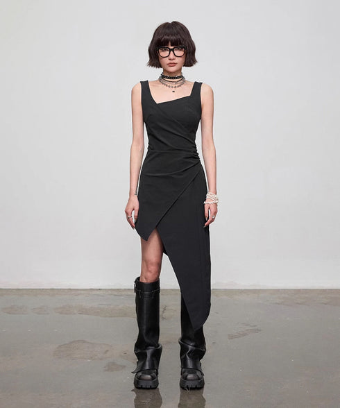 Diagonal Cut Dress