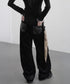 Coated Panel Wide Leg Pants