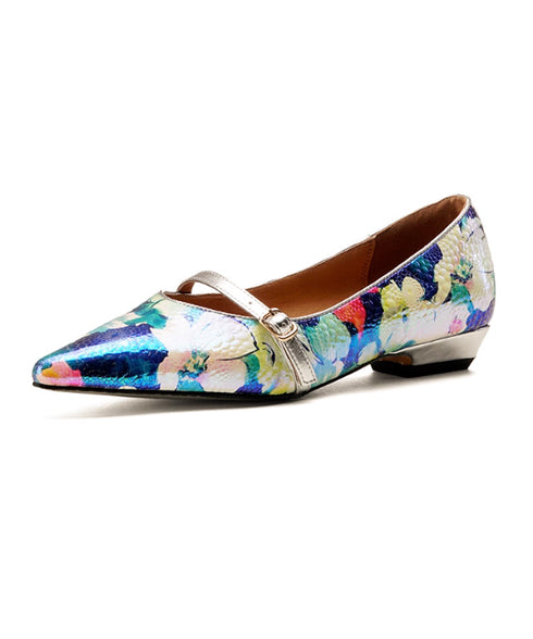 Floral Pointed Buckle Flat