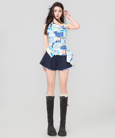 Gallery Print Drape Top