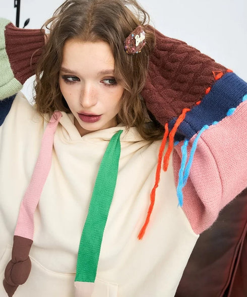 Patch Knot Hoodie Top
