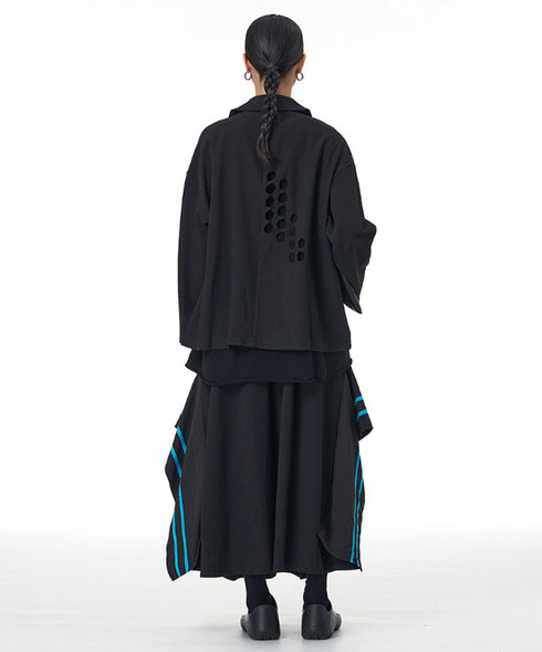 Tape Line Draped Volume Skirt