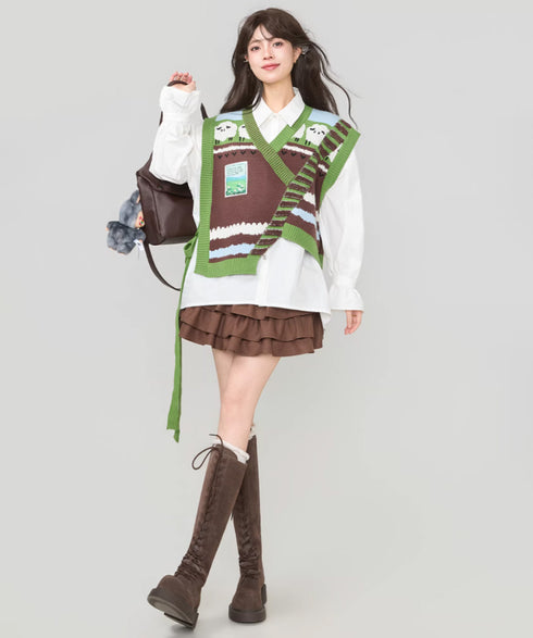 Pastoral Patchwork Knit Vest