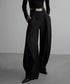 Side High Waist Tuck Pants