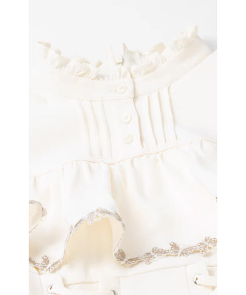 Lace Trim Cape Corset Long Dress