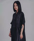 Stand Collar Silky Drape Dress