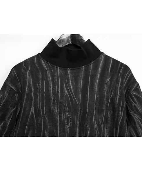 Faux Two-piece High Collar Top