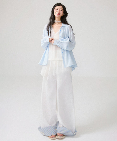 Ribbon Cascade Blouse