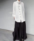 Column Button Long Blouse