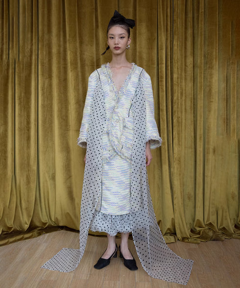 Dot Organza Raw Edge Jacket