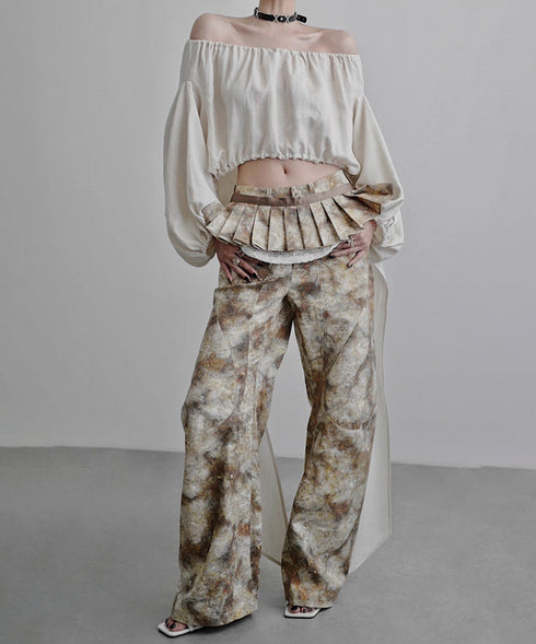 Pleated Belted Waist Piece