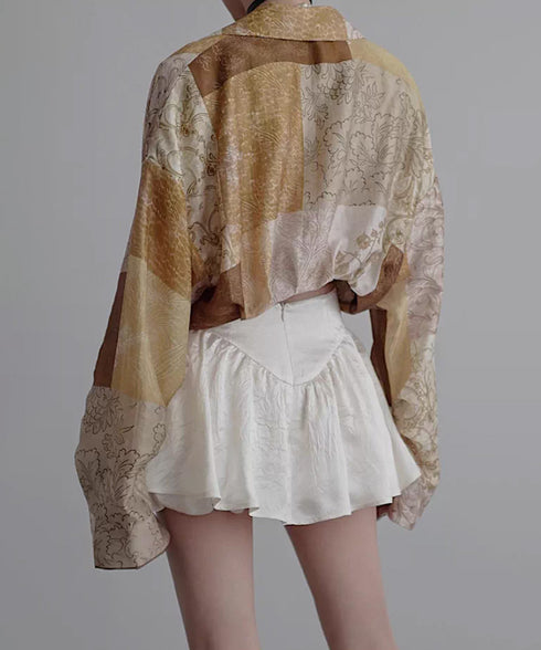 Baroque Patch Cropped Blouse